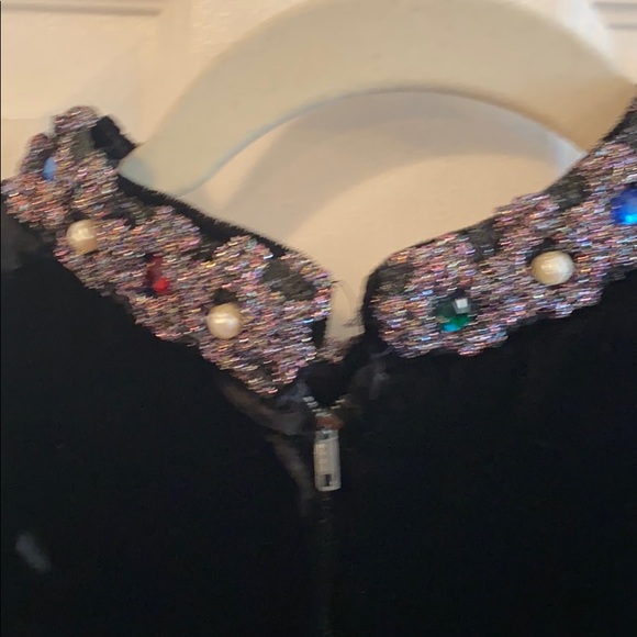 Velvet M sequenced stand up ribbon collar dress - Picture 6 of 8